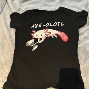 Womens Turtle Tee Black Axe-Olotl Graphic T-Shirt Size x small